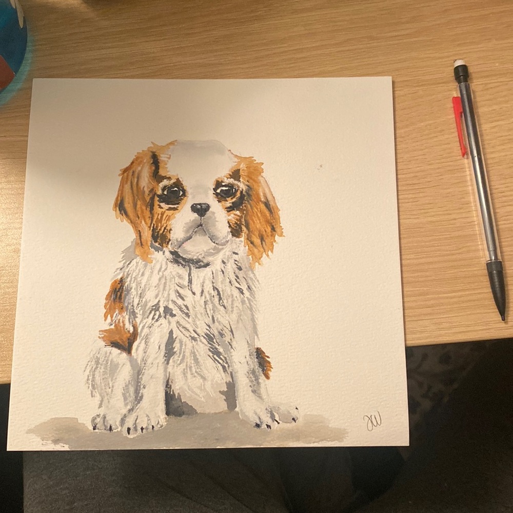 Dog water color painting